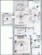 Grundriss der Ferienwohnung Residenz Binz